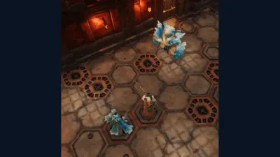 Official animation still showing frost effects during combat