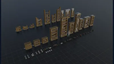 Official environment design showing different dungeon doors