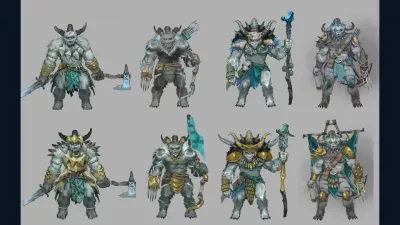 Official Algox design studies comparing normal and elite enemies